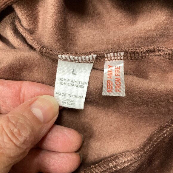 Danskin 2-Piece Velour Track Suit, Sz Large, Pinkish‎ Brown Boxy Hoodie Jogger - Picture 8 of 16